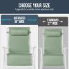 imageBest Choice Products Set of 2 Extra Wide Adjustable Steel Mesh Zero Gravity Lounge Chair Recliners wPillows and Cup Holder Trays  Peacock Blue StripesSage GreenWhite