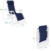 imageBest Choice Products Set of 2 Extra Wide Adjustable Steel Mesh Zero Gravity Lounge Chair Recliners wPillows and Cup Holder Trays  Peacock Blue StripesNavyWhite