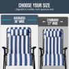 imageBest Choice Products Set of 2 Extra Wide Adjustable Steel Mesh Zero Gravity Lounge Chair Recliners wPillows and Cup Holder Trays  Peacock Blue StripesMediterranean Blue Stripes
