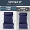 imageBest Choice Products Set of 2 Extra Wide Adjustable Steel Mesh Zero Gravity Lounge Chair Recliners wPillows and Cup Holder Trays  Peacock Blue StripesNavyWhite