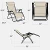 imageBest Choice Products Set of 2 Extra Wide Adjustable Steel Mesh Zero Gravity Lounge Chair Recliners wPillows and Cup Holder Trays  Peacock Blue StripesIvory