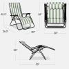 imageBest Choice Products Set of 2 Extra Wide Adjustable Steel Mesh Zero Gravity Lounge Chair Recliners wPillows and Cup Holder Trays  Peacock Blue StripesSage Green Stripes