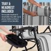 imageBest Choice Products Set of 2 Extra Wide Adjustable Steel Mesh Zero Gravity Lounge Chair Recliners wPillows and Cup Holder Trays  Peacock Blue StripesGray Stripes
