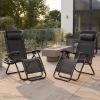 imageBest Choice Products Set of 2 Extra Wide Adjustable Steel Mesh Zero Gravity Lounge Chair Recliners wPillows and Cup Holder Trays  Peacock Blue StripesCrimson Red