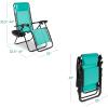 imageBest Choice Products Set of 2 Extra Wide Adjustable Steel Mesh Zero Gravity Lounge Chair Recliners wPillows and Cup Holder Trays  Peacock Blue StripesMint