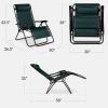 imageBest Choice Products Set of 2 Extra Wide Adjustable Steel Mesh Zero Gravity Lounge Chair Recliners wPillows and Cup Holder Trays  Peacock Blue StripesForest Green