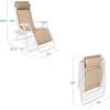 imageBest Choice Products Set of 2 Extra Wide Adjustable Steel Mesh Zero Gravity Lounge Chair Recliners wPillows and Cup Holder Trays  Peacock Blue StripesSandWhite