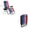 imageBest Choice Products Set of 2 Extra Wide Adjustable Steel Mesh Zero Gravity Lounge Chair Recliners wPillows and Cup Holder Trays  Peacock Blue StripesAmerican Flag
