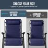 imageBest Choice Products Set of 2 Extra Wide Adjustable Steel Mesh Zero Gravity Lounge Chair Recliners wPillows and Cup Holder Trays  Peacock Blue StripesNavy