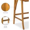 imageBest Choice Products Set of 2 Outdoor Acacia Wood Bar Stools Bar Chairs for Patio Pool Garden wWeatherResistant Cushions  CreamNavy