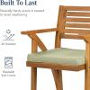 imageBest Choice Products Set of 2 Outdoor Acacia Wood Bar Stools Bar Chairs for Patio Pool Garden wWeatherResistant Cushions  CreamSage