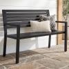 imageBest Choice Products Outdoor Metal Bench Patio Garden Bench Heavy Duty 790lb Capacity Steel Slatted Seat Porch Bench with Armrests Weather Resistant Park Bench