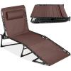 imageBest Choice Products Patio Chaise Lounge Chair Portable Outdoor Folding Recliner for Lawn w 8 Positions Handles 300lb Capacity  Light BlueWhiteBrown