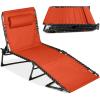imageBest Choice Products Patio Chaise Lounge Chair Portable Outdoor Folding Recliner for Lawn w 8 Positions Handles 300lb Capacity  Light BlueWhiteBurnt Orange