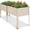 imageBest Choice Products 72x24x30in Non Toxic Galvanized Raised Garden Bed Metal Elevated Planter Box Vegetable Garden 100 Non Toxic Materials  CharcoalBeige