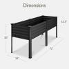 imageBest Choice Products 72x24x30in Non Toxic Galvanized Raised Garden Bed Metal Elevated Planter Box Vegetable Garden 100 Non Toxic Materials  CharcoalCharcoal