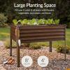 imageBest Choice Products 72x24x30in Non Toxic Galvanized Raised Garden Bed Metal Elevated Planter Box Vegetable Garden 100 Non Toxic Materials  CharcoalDark Brown Wood Grain