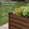 imageBest Choice Products 72x24x30in Non Toxic Galvanized Raised Garden Bed Metal Elevated Planter Box Vegetable Garden 100 Non Toxic Materials  CharcoalDark Brown Wood Grain