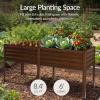 imageBest Choice Products 72x24x30in Non Toxic Galvanized Raised Garden Bed Metal Elevated Planter Box Vegetable Garden 100 Non Toxic Materials  CharcoalDark Brown Wood Grain