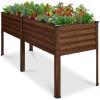 imageBest Choice Products 72x24x30in Non Toxic Galvanized Raised Garden Bed Metal Elevated Planter Box Vegetable Garden 100 Non Toxic Materials  CharcoalDark Brown Wood Grain