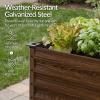imageBest Choice Products 72x24x30in Non Toxic Galvanized Raised Garden Bed Metal Elevated Planter Box Vegetable Garden 100 Non Toxic Materials  CharcoalDark Brown Wood Grain