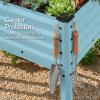 imageBest Choice Products 72x24x30in Non Toxic Galvanized Raised Garden Bed Metal Elevated Planter Box Vegetable Garden 100 Non Toxic Materials  CharcoalMist Blue