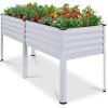 imageBest Choice Products 72x24x30in Non Toxic Galvanized Raised Garden Bed Metal Elevated Planter Box Vegetable Garden 100 Non Toxic Materials  CharcoalMoonlight Gray