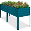 imageBest Choice Products 72x24x30in Non Toxic Galvanized Raised Garden Bed Metal Elevated Planter Box Vegetable Garden 100 Non Toxic Materials  CharcoalPeacock Blue