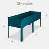 imageBest Choice Products 72x24x30in Non Toxic Galvanized Raised Garden Bed Metal Elevated Planter Box Vegetable Garden 100 Non Toxic Materials  CharcoalPeacock Blue