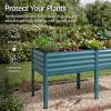 imageBest Choice Products 72x24x30in Non Toxic Galvanized Raised Garden Bed Metal Elevated Planter Box Vegetable Garden 100 Non Toxic Materials  CharcoalPeacock Blue