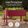 imageBest Choice Products 72x24x30in Non Toxic Galvanized Raised Garden Bed Metal Elevated Planter Box Vegetable Garden 100 Non Toxic Materials  CharcoalRoyal Red