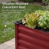 imageBest Choice Products 72x24x30in Non Toxic Galvanized Raised Garden Bed Metal Elevated Planter Box Vegetable Garden 100 Non Toxic Materials  CharcoalRoyal Red