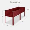 imageBest Choice Products 72x24x30in Non Toxic Galvanized Raised Garden Bed Metal Elevated Planter Box Vegetable Garden 100 Non Toxic Materials  CharcoalRoyal Red