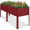 imageBest Choice Products 72x24x30in Non Toxic Galvanized Raised Garden Bed Metal Elevated Planter Box Vegetable Garden 100 Non Toxic Materials  CharcoalRoyal Red