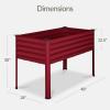 imageBest Choice Products 72x24x30in Non Toxic Galvanized Raised Garden Bed Metal Elevated Planter Box Vegetable Garden 100 Non Toxic Materials  CharcoalRoyal Red