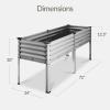imageBest Choice Products 72x24x30in Non Toxic Galvanized Raised Garden Bed Metal Elevated Planter Box Vegetable Garden 100 Non Toxic Materials  CharcoalSilver