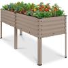 imageBest Choice Products 72x24x30in Non Toxic Galvanized Raised Garden Bed Metal Elevated Planter Box Vegetable Garden 100 Non Toxic Materials  CharcoalTaupe
