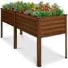 imageBest Choice Products 72x24x30in Non Toxic Galvanized Raised Garden Bed Metal Elevated Planter Box Vegetable Garden 100 Non Toxic Materials  CharcoalWood Grain