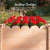 imageBest Choice Products Raised Garden Bed Scalloped Design Elevated Wood Planter Box Stand for Backyard Patio Balcony with Bed Liner 48 x 24 x 30 Inches 200 Pound Capacity  SageNatural