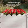 imageBest Choice Products Raised Garden Bed Scalloped Design Elevated Wood Planter Box Stand for Backyard Patio Balcony with Bed Liner 48 x 24 x 30 Inches 200 Pound Capacity  SageWhite