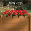 imageBest Choice Products Raised Garden Bed Scalloped Design Elevated Wood Planter Box Stand for Backyard Patio Balcony with Bed Liner 48 x 24 x 30 Inches 200 Pound Capacity  SageAcorn Brown