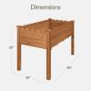 imageBest Choice Products Raised Garden Bed Scalloped Design Elevated Wood Planter Box Stand for Backyard Patio Balcony with Bed Liner 48 x 24 x 30 Inches 200 Pound Capacity  SageAcorn Brown
