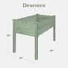 imageBest Choice Products Raised Garden Bed Scalloped Design Elevated Wood Planter Box Stand for Backyard Patio Balcony with Bed Liner 48 x 24 x 30 Inches 200 Pound Capacity  SageSage