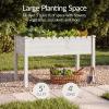imageBest Choice Products Raised Garden Bed Scalloped Design Elevated Wood Planter Box Stand for Backyard Patio Balcony with Bed Liner 48 x 24 x 30 Inches 200 Pound Capacity  SageWhite