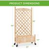 imageBest Choice Products Set of 2 48in Wood Planter Box amp Diamond Lattice Trellis Mobile Outdoor Raised Garden Bed for Climbing Plants wDrainage Holes Optional Wheels  NaturalNatural