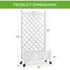 imageBest Choice Products Set of 2 48in Wood Planter Box amp Diamond Lattice Trellis Mobile Outdoor Raised Garden Bed for Climbing Plants wDrainage Holes Optional Wheels  NaturalWhite