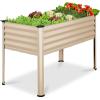 imageBest Choice Products 72x24x30in Non Toxic Galvanized Raised Garden Bed Metal Elevated Planter Box Vegetable Garden 100 Non Toxic Materials  CharcoalBeige
