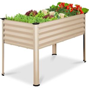 imageBest Choice Products 72x24x30in Non Toxic Galvanized Raised Garden Bed Metal Elevated Planter Box Vegetable Garden 100 Non Toxic Materials  CharcoalBeige