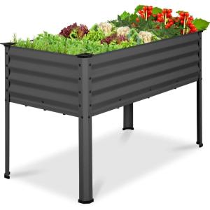 imageBest Choice Products 72x24x30in Non Toxic Galvanized Raised Garden Bed Metal Elevated Planter Box Vegetable Garden 100 Non Toxic Materials  CharcoalCharcoal