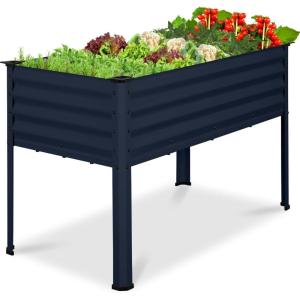 imageBest Choice Products 72x24x30in Non Toxic Galvanized Raised Garden Bed Metal Elevated Planter Box Vegetable Garden 100 Non Toxic Materials  CharcoalNavy Blue